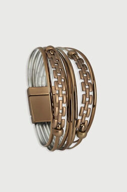 SA12 | Saachi Chain & Cord Leather Bracelet | Brown